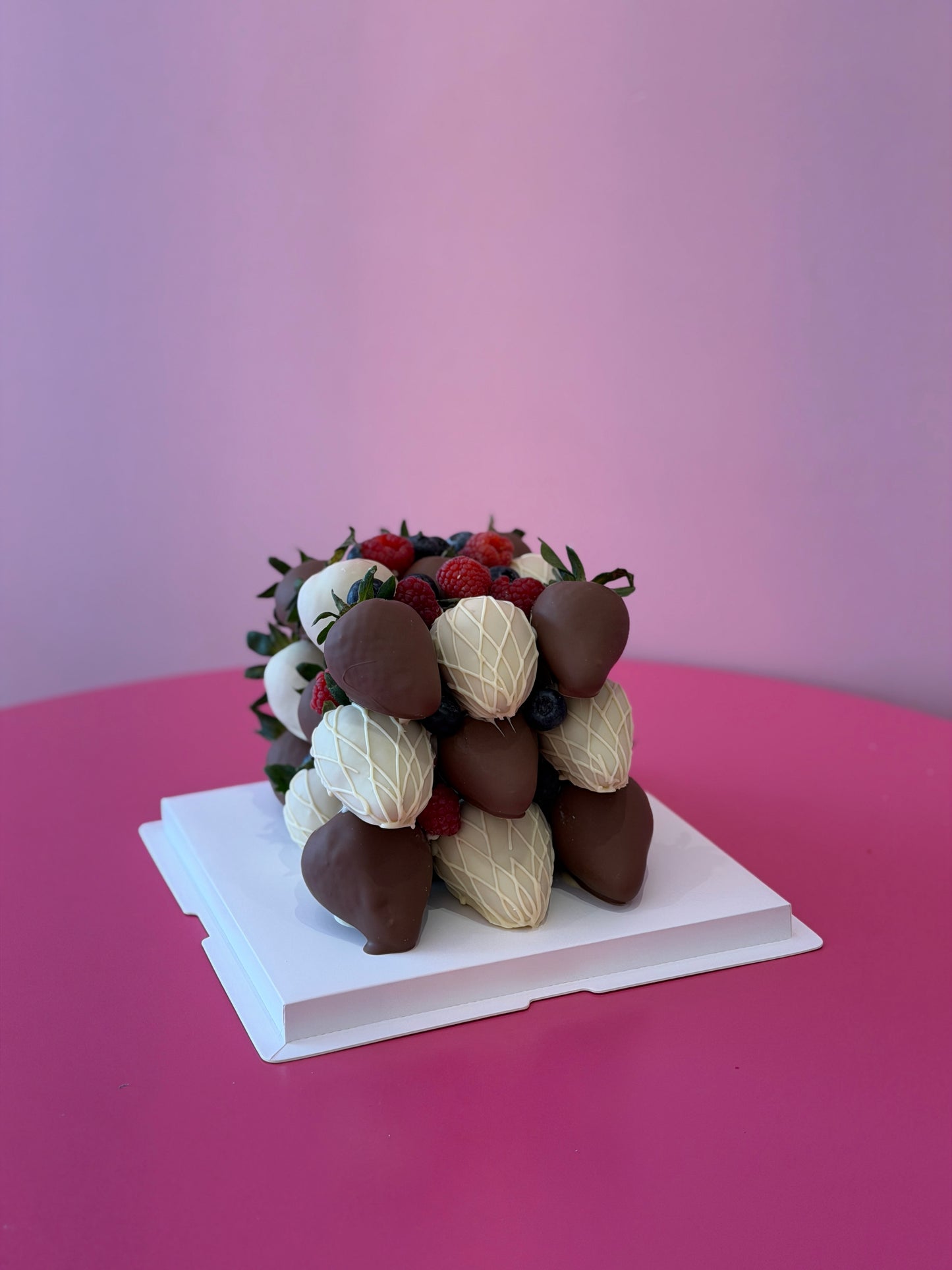 Chocolate covered strawberry Cube