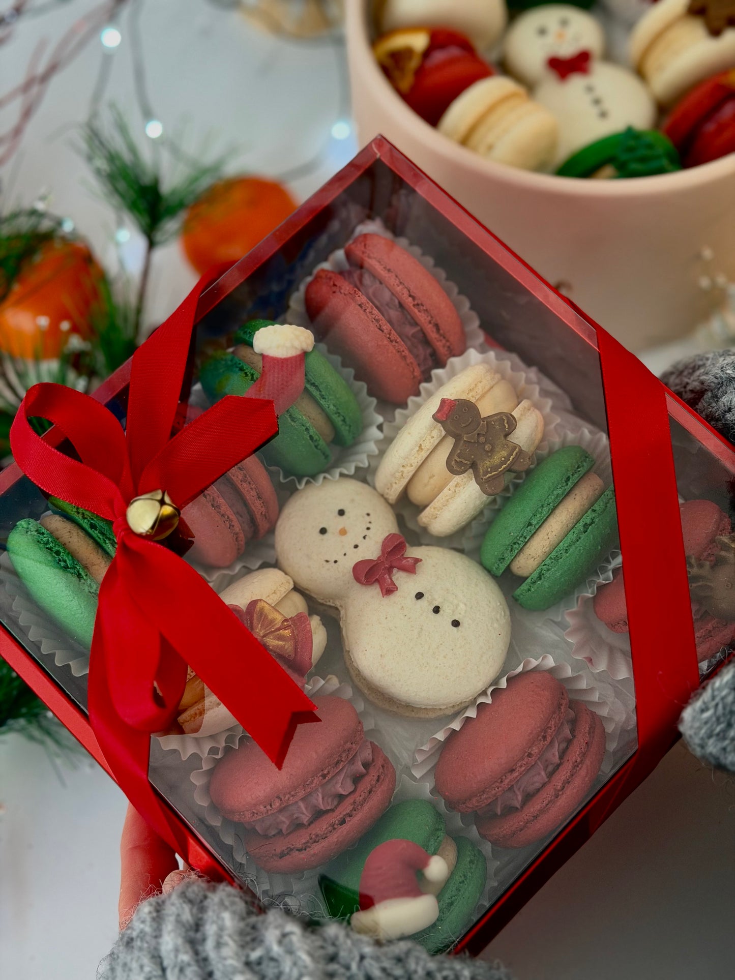 *Christmas Macaron Gift Box – 12 Premium Holiday Macarons