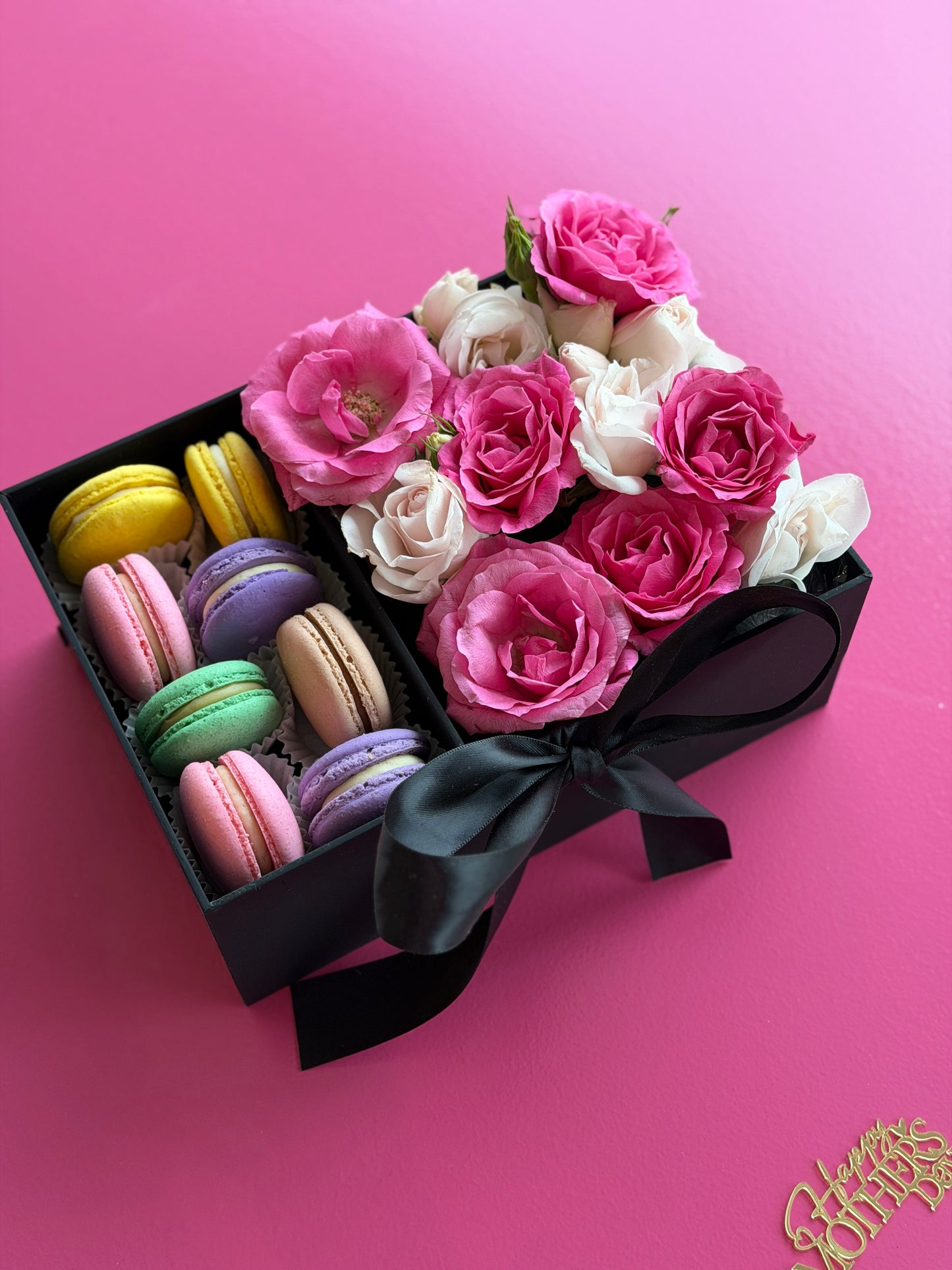 Elegant Rose & Macaron Gift Box