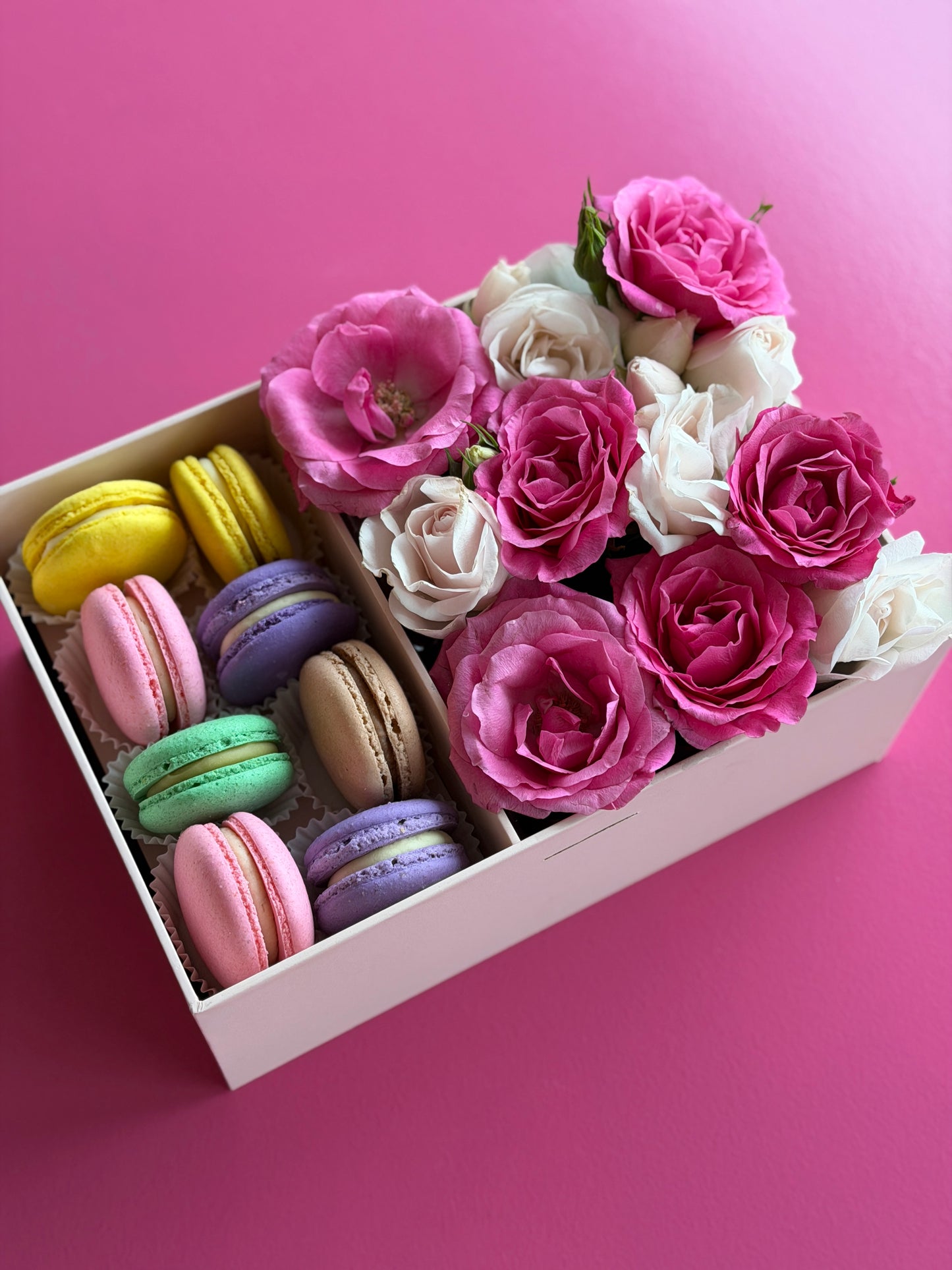 Elegant Rose & Macaron Gift Box