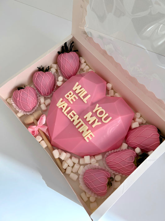 *Valentine’s Day Smash Heart Gift Box with Chocolate-Covered Strawberries