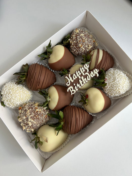 Birthday Chocolate Dipped Strawberries Dozen